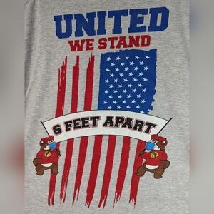 Bucees 2XL Stand 6 Feet Away Covid Precaution Tshirt Unisex Gray Texas American